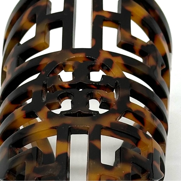 Tory Burch Logo Tortoise 5" Length Cuff Fits a Smaller Wrist - Picture 4 of 4